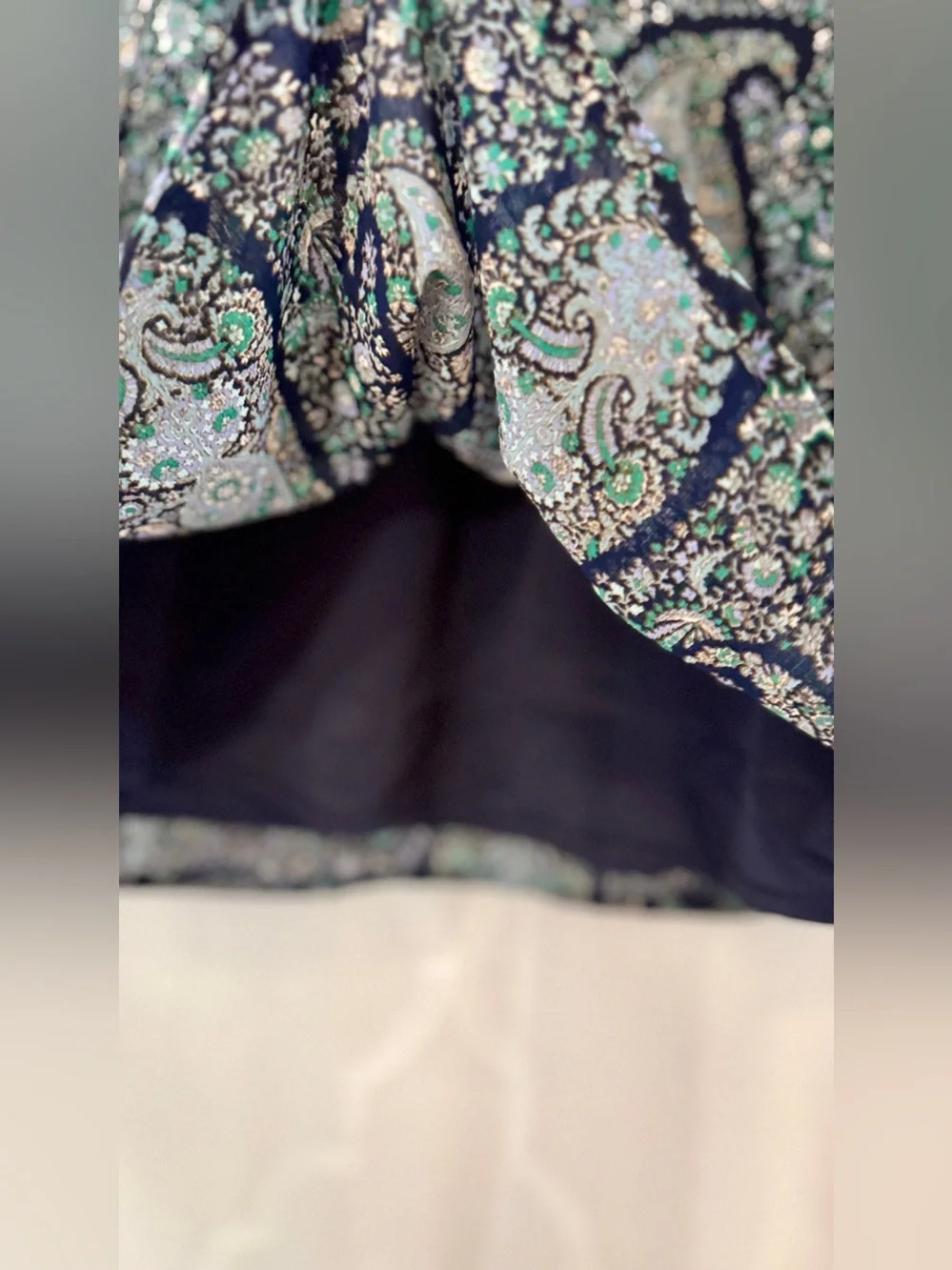J.Crew Paisley Long Sleeve Ruffle Neck Blouse | XS | NWT